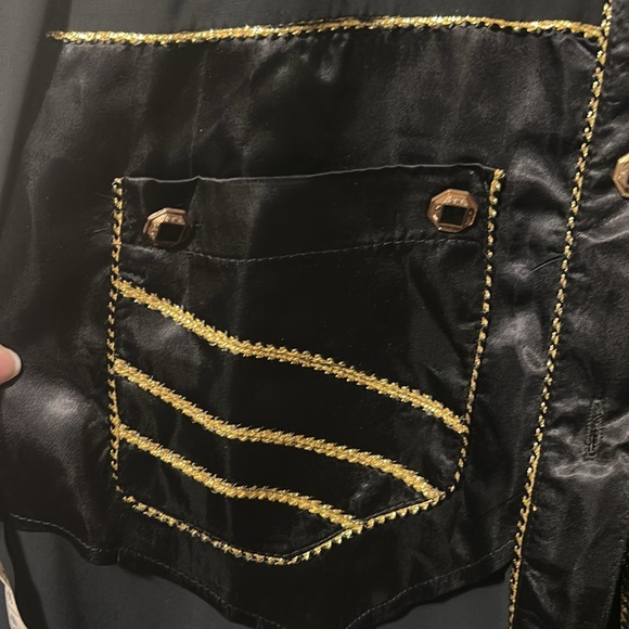 Michel Elliot black & gold trim blouse NWT sheer - Picture 2 of 16